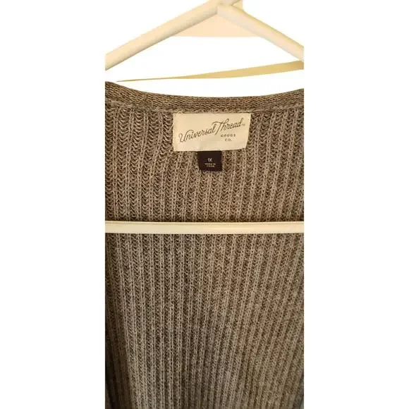 Universal thread. Womens 1x gray cardigan. Cotton. Ribbed hem and cuffs - Picture 4 of 5